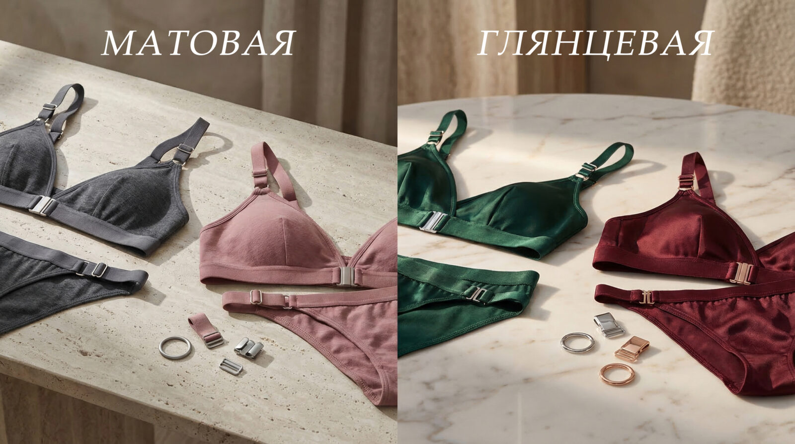 Матовая или глянцевая фурнитура в белье