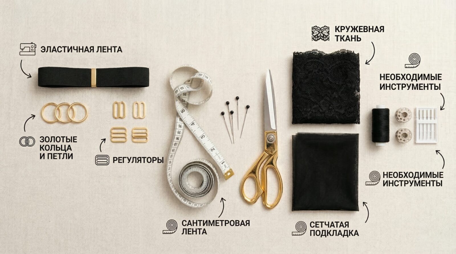 Материалы для бралетта с ремешками